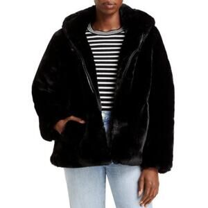 Apparis Chelsea Hooded Faux Fur Coat Womens XS NWT Zip Up Jacket Extra Small